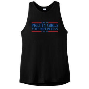 Pretty Girl Vote Republican Funny Saying Ladies PosiCharge Tri-Blend Wicking Tank