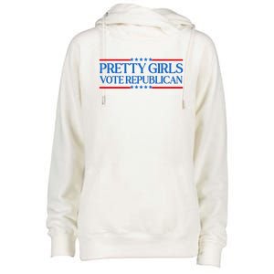 Pretty Girl Vote Republican Funny Saying Womens Funnel Neck Pullover Hood