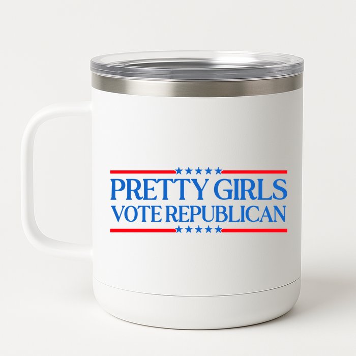 Pretty Girl Vote Republican Funny Saying 12 oz Stainless Steel Tumbler Cup