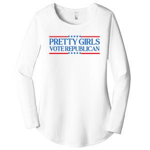 Pretty Girl Vote Republican Funny Saying Women's Perfect Tri Tunic Long Sleeve Shirt