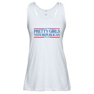 Pretty Girl Vote Republican Funny Saying Ladies Essential Flowy Tank