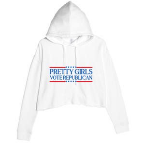 Pretty Girl Vote Republican Funny Saying Crop Fleece Hoodie