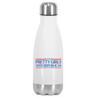 Pretty Girl Vote Republican Funny Saying Stainless Steel Insulated Water Bottle