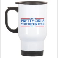 Pretty Girl Vote Republican Funny Saying Stainless Steel Travel Mug