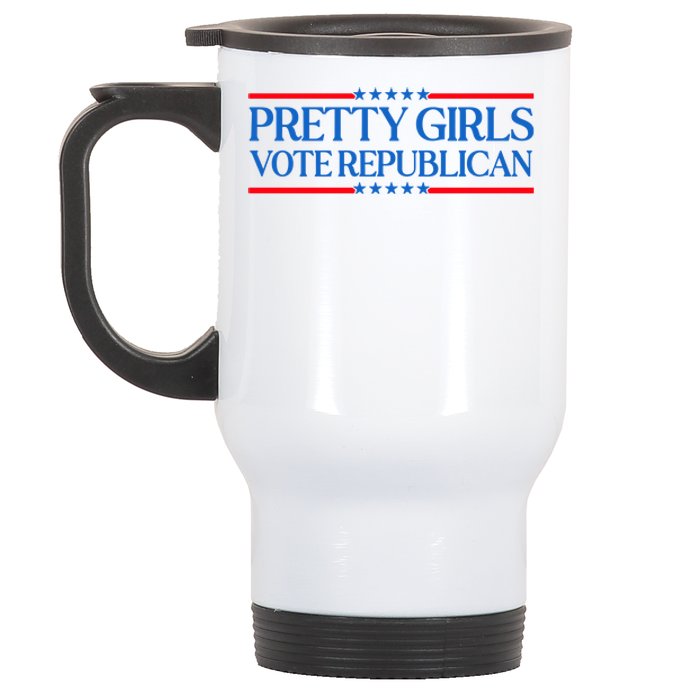 Pretty Girl Vote Republican Funny Saying Stainless Steel Travel Mug