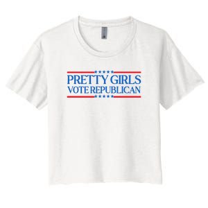 Pretty Girl Vote Republican Funny Saying Women's Crop Top Tee