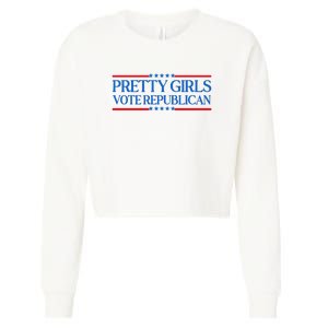 Pretty Girl Vote Republican Funny Saying Cropped Pullover Crew