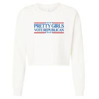 Pretty Girl Vote Republican Funny Saying Cropped Pullover Crew