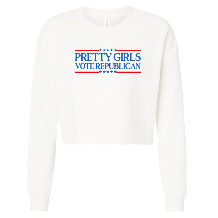 Pretty Girl Vote Republican Funny Saying Cropped Pullover Crew