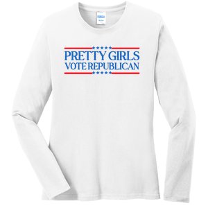 Pretty Girl Vote Republican Funny Saying Ladies Long Sleeve Shirt