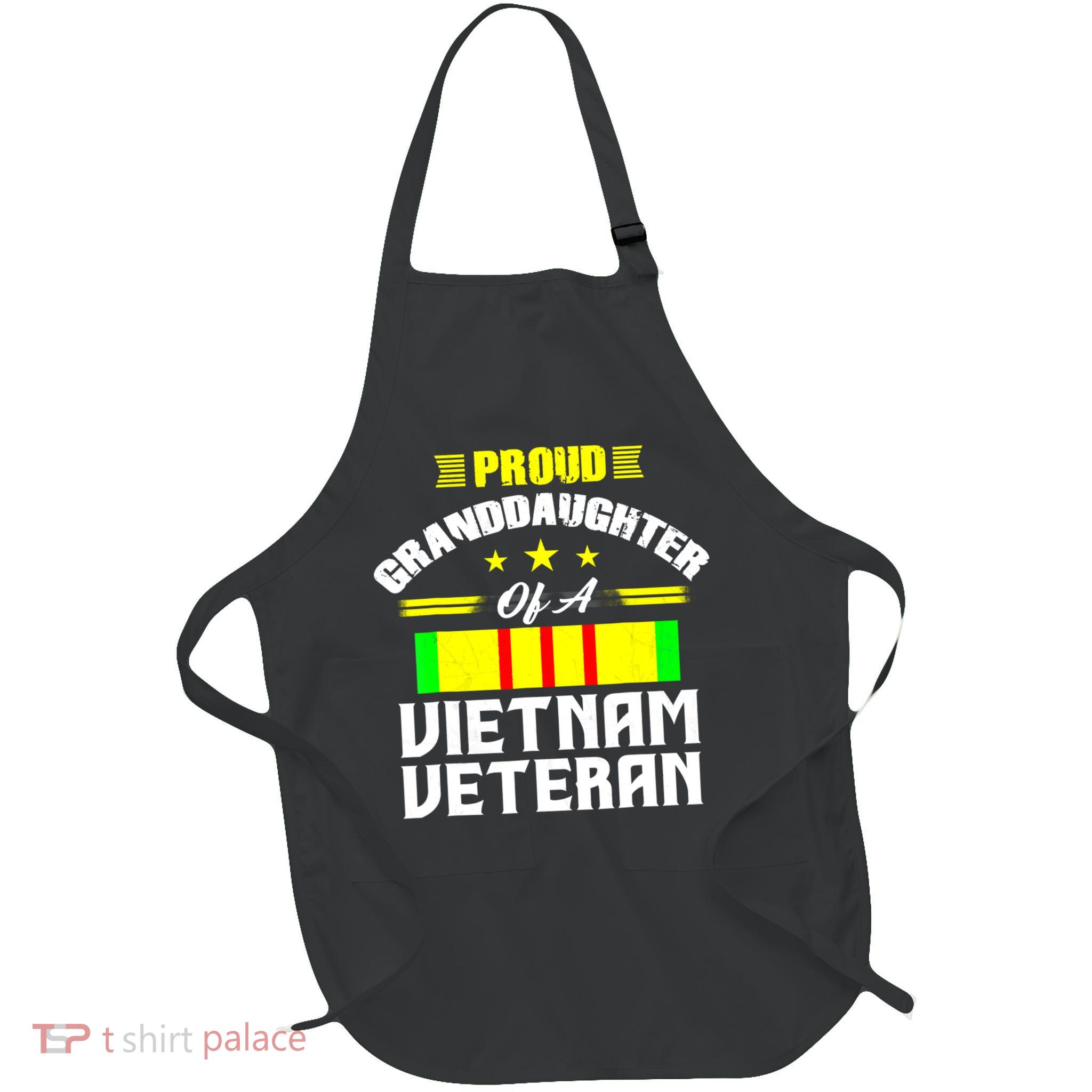 Proud Granddaughter Vietnam Veteran Full-Length Apron With Pockets