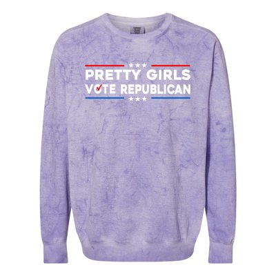 Pretty Girl Vote Republican Colorblast Crewneck Sweatshirt