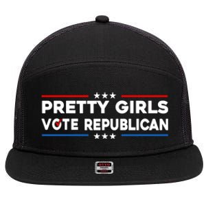 Pretty Girl Vote Republican 7 Panel Mesh Trucker Snapback Hat