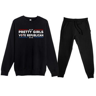 Pretty Girl Vote Republican Premium Crewneck Sweatsuit Set