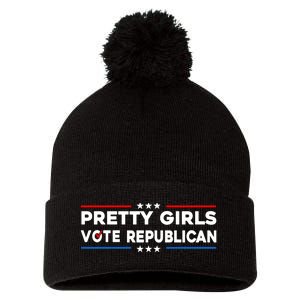 Pretty Girl Vote Republican Pom Pom 12in Knit Beanie