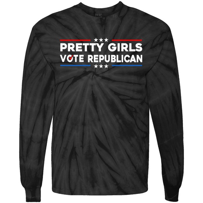 Pretty Girl Vote Republican Tie-Dye Long Sleeve Shirt