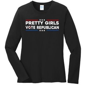 Pretty Girl Vote Republican Ladies Long Sleeve Shirt