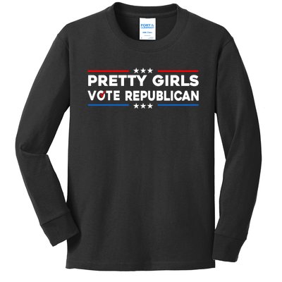 Pretty Girl Vote Republican Kids Long Sleeve Shirt