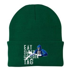 Playful Gorilla VR Gamer Funny Eat Sleep Gaming Knit Cap Winter Beanie