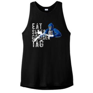 Playful Gorilla VR Gamer Funny Eat Sleep Gaming Ladies PosiCharge Tri-Blend Wicking Tank