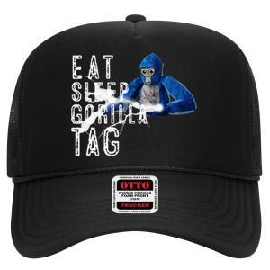 Playful Gorilla VR Gamer Funny Eat Sleep Gaming High Crown Mesh Back Trucker Hat