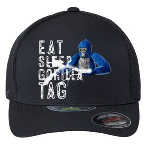 Playful Gorilla VR Gamer Funny Eat Sleep Gaming Flexfit Unipanel Trucker Cap