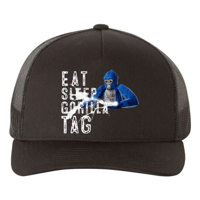 Playful Gorilla VR Gamer Funny Eat Sleep Gaming Yupoong Adult 5-Panel Trucker Hat