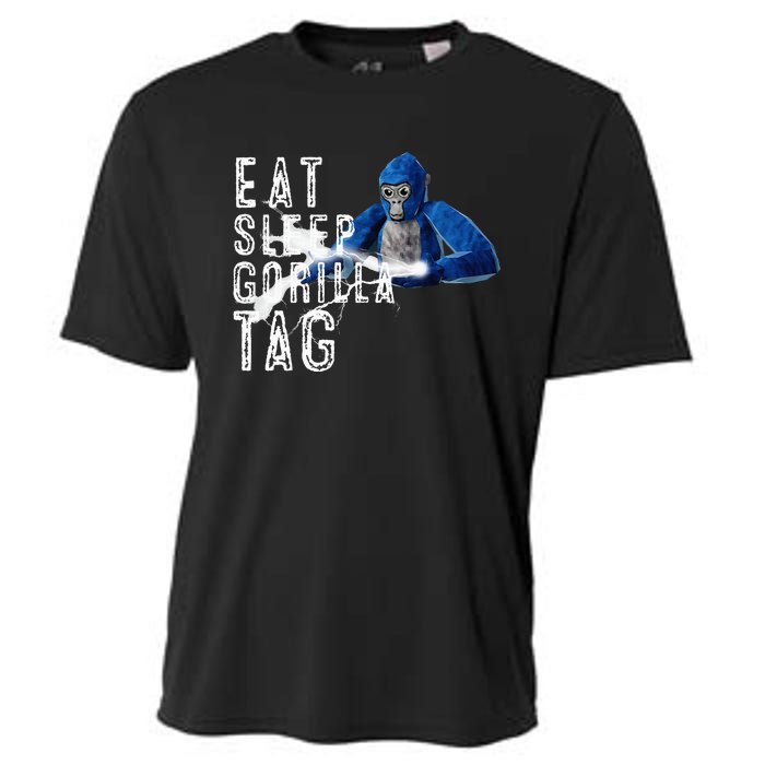 Playful Gorilla VR Gamer Funny Eat Sleep Gaming Cooling Performance Crew T-Shirt