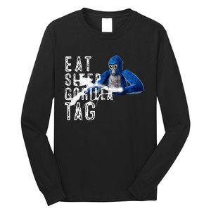 Playful Gorilla VR Gamer Funny Eat Sleep Gaming Long Sleeve Shirt