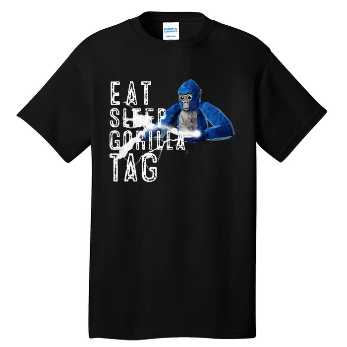 Playful Gorilla VR Gamer Funny Eat Sleep Gaming Tall T-Shirt