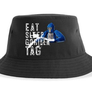 Playful Gorilla VR Gamer Funny Eat Sleep Gaming Sustainable Bucket Hat