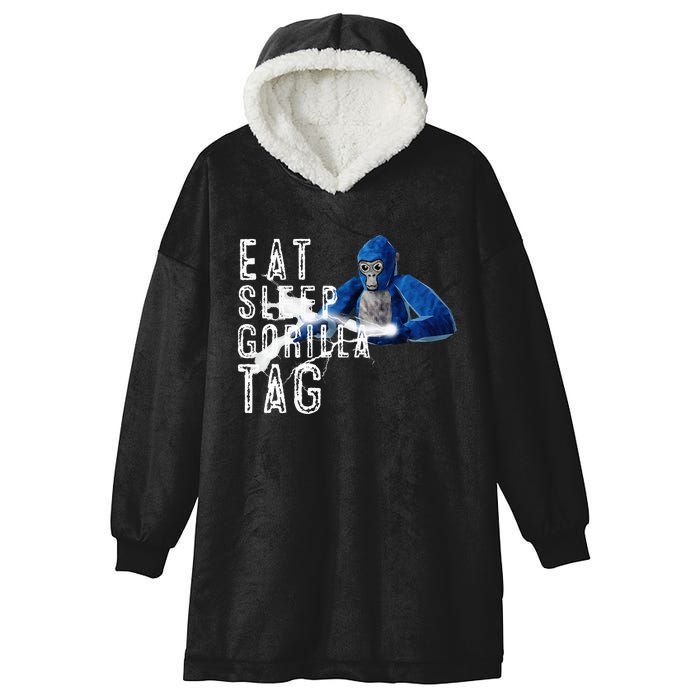 Playful Gorilla VR Gamer Funny Eat Sleep Gaming Hooded Wearable Blanket