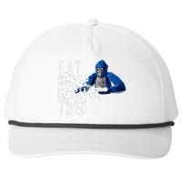 Playful Gorilla VR Gamer Funny Eat Sleep Gaming Snapback Five-Panel Rope Hat