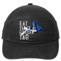 Playful Gorilla VR Gamer Funny Eat Sleep Gaming 7-Panel Snapback Hat