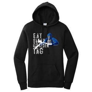 Playful Gorilla VR Gamer Funny Eat Sleep Gaming Women's Pullover Hoodie