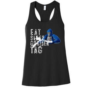 Playful Gorilla VR Gamer Funny Eat Sleep Gaming Women's Racerback Tank