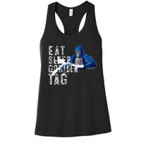 Playful Gorilla VR Gamer Funny Eat Sleep Gaming Women's Racerback Tank