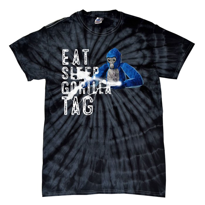 Playful Gorilla VR Gamer Funny Eat Sleep Gaming Tie-Dye T-Shirt