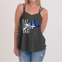 Playful Gorilla VR Gamer Funny Eat Sleep Gaming Women's Strappy Tank