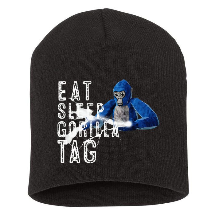 Playful Gorilla VR Gamer Funny Eat Sleep Gaming Short Acrylic Beanie