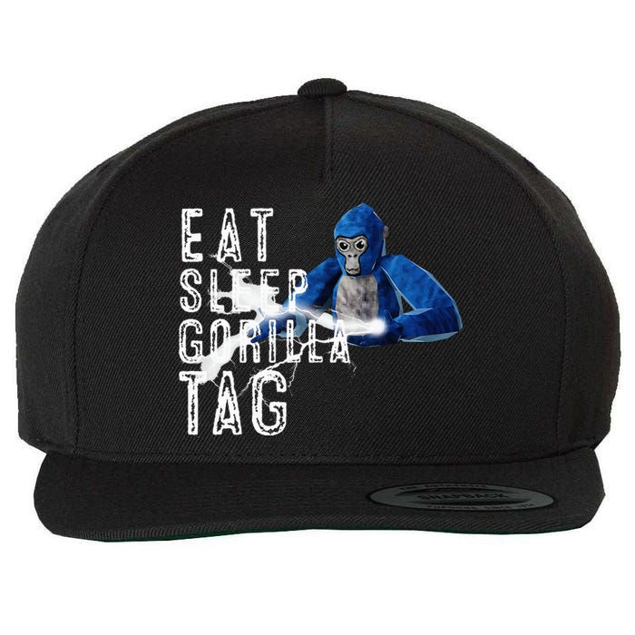 Playful Gorilla VR Gamer Funny Eat Sleep Gaming Wool Snapback Cap