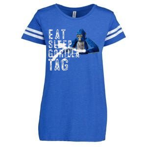 Playful Gorilla VR Gamer Funny Eat Sleep Gaming Enza Ladies Jersey Football T-Shirt