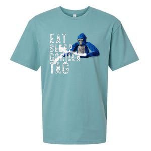 Playful Gorilla VR Gamer Funny Eat Sleep Gaming Sueded Cloud Jersey T-Shirt