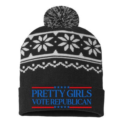 Pretty Girl Vote Republican USA-Made Snowflake Beanie