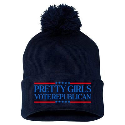 Pretty Girl Vote Republican Pom Pom 12in Knit Beanie