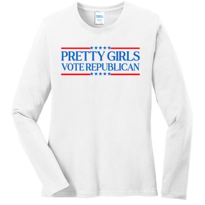 Pretty Girl Vote Republican Ladies Long Sleeve Shirt