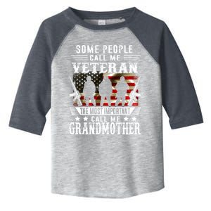 Proud Grandmother Veteran American Flag Gifts Veterans Day Toddler Fine Jersey T-Shirt