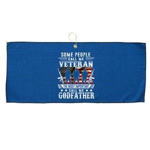 Proud Godfather Veteran American Flag Gifts VeteranS Day Large Microfiber Waffle Golf Towel