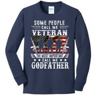 Proud Godfather Veteran American Flag Gifts VeteranS Day Kids Long Sleeve Shirt