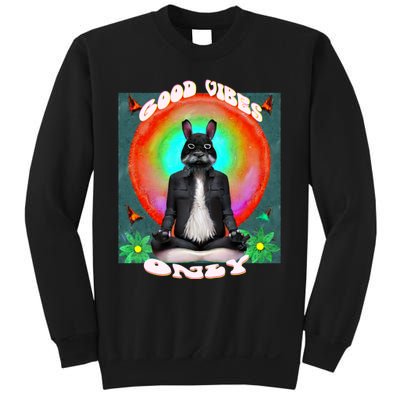 Positive, Good Vibes With A Meditating Rabbit Sweatshirt